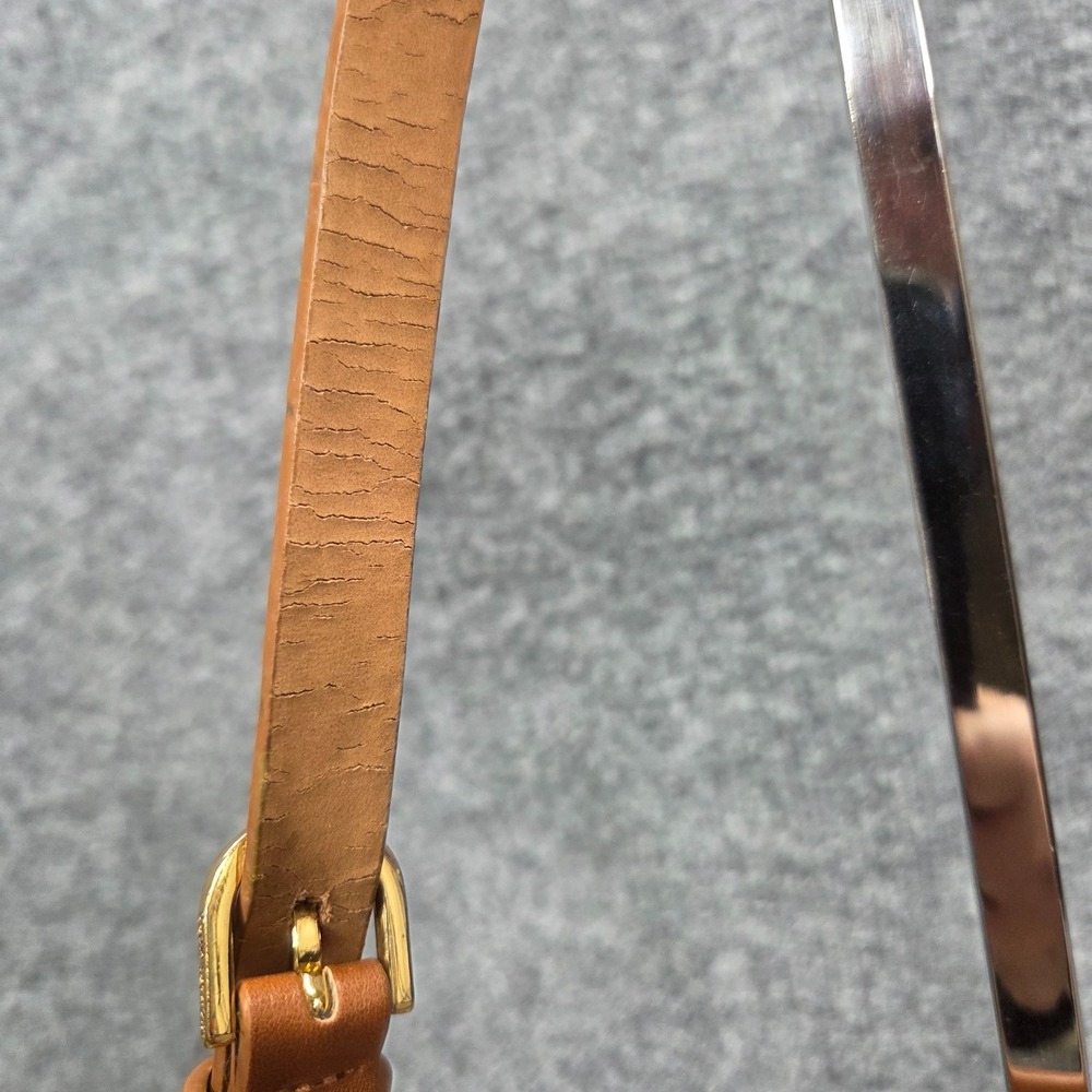 Michael Kors Brown Off White Genuine Leather Signature Logo Belt Bag Fanny Pack - Picture 4 of 16